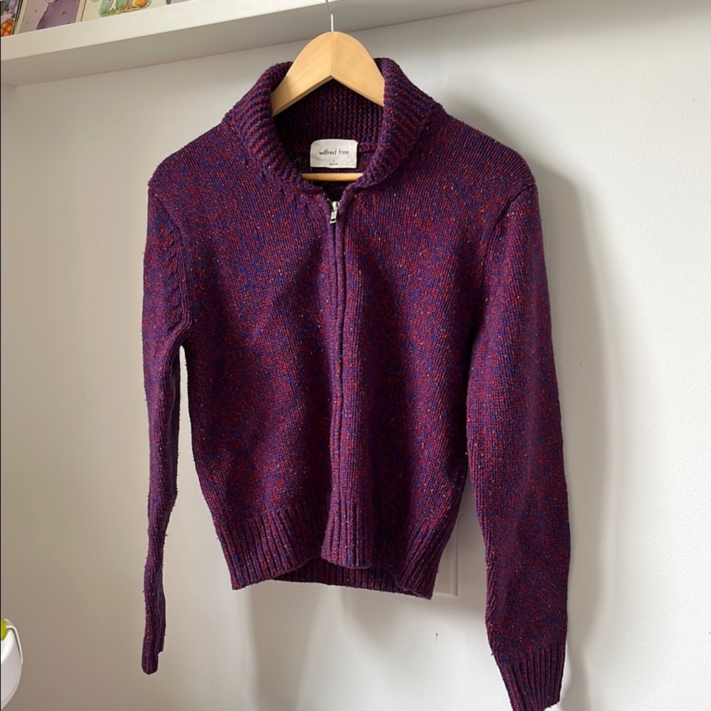 Aritzia Purple Cardigan Sweater